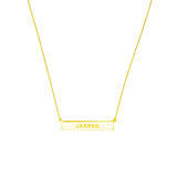 Engravable Gold Bar Adjustable Necklace - Artisan Carat