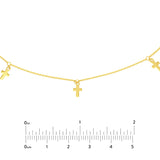 14k Gold Cross Dangles Adjustable Choker Necklace - Artisan Carat