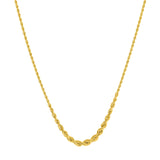 14k Gold Graduated Rope Chain Adj. Necklace - Artisan Carat