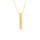 14k Gold Men's Engravable 3D Bar Necklace - Artisan Carat