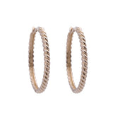 Rope Design Hoop Earrings in 14k Yellow Gold - Artisan Carat