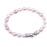 Medium Strand Pink Freshwater Pearl Bracelet with Sterling Silver Clasp - Artisan Carat