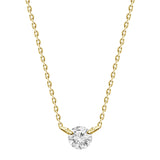 Diamond Solitaire Round Pendant Necklace 0.20ct 18k Yellow Gold - Artisan Carat