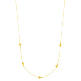 14k Gold Mini Cross Station Necklace - Artisan Carat