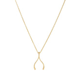 14k Gold Wishbone Necklace - Artisan Carat