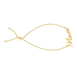 14k Gold "Mom" Inscription Adjustable Bracelet - Artisan Carat
