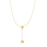14k Gold Love Knot Lariat Drop Necklace - Artisan Carat