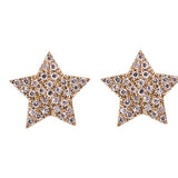 Five Star Diamond Encrusted Stud Earrings in 18k Yellow Gold - Artisan Carat