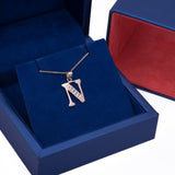 Letter N CZ Initial Pendant with Necklace in 14k Yellow Gold - Artisan Carat
