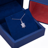 Baby Tortoise CZ Pendant with Necklace in 14k White Gold - Artisan Carat