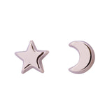 Star and Moon Stud Earrings in 14k Yellow Gold - Artisan Carat