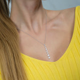 Gradual Five Star Diamond Pendant with Necklace in 18k White Gold - Artisan Carat