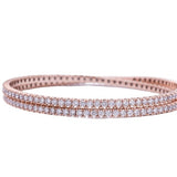 Stackable Double Band Diamond Tennis Bracelet in 14k Rose Gold - Artisan Carat