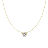 Round Diamond Solitaire Pendant Necklace 0.30ct 18k Gold - Artisan Carat
