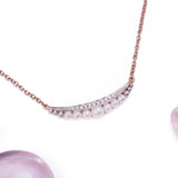 Smile Pearl and Diamond Pendant with Necklace in 18k Rose and White Gold - Artisan Carat
