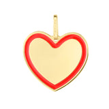 14K Gold Red Enamel Heart Charm Pendant - Artisan Carat