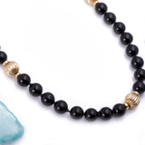 Black Onyx and Gold Filled Bead Layering Necklace - Artisan Carat