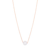 14K Rose Gold Pearl Solitaire Necklace - Artisan Carat