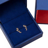 Dainty Multi Five Star CZ Stud Earrings in 14k Yellow Gold - Artisan Carat