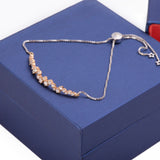 Complete Diamond Branch Pendant Adjustable Bolo Bracelet in 18k Rose and White Gold - Artisan Carat