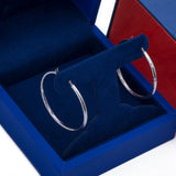 Diamond Cut Large Hoop Earrings in 14k White Gold - Artisan Carat