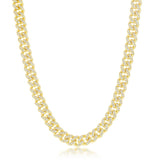 Sterling Silver Gold Plated Miami Cuban Iced Out Chain - Artisan Carat