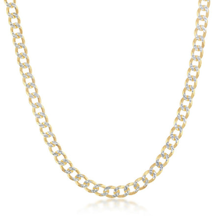 14k Gold Chain Two-Tone Cuban Link Necklace 3mm