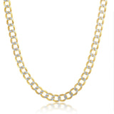 Sterling Silver Cuban Pave Chain Necklace Gold Plated - 5mm - Artisan Carat