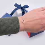 Open Heart Diamond Bracelet in 18k White Gold - Artisan Carat