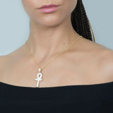 Large Ankh Cross Necklace in 14k Yellow Gold - Artisan Carat