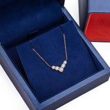 Bezel V Shaped Diamond Pendant with Necklace in 18k Yellow Gold - Artisan Carat