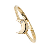 14k Gold Diamond Moon Ring - Artisan Carat