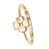 14k Gold Diamond Heart Clover Ring - Artisan Carat