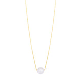 14K Gold Pearl Solitaire Necklace - Artisan Carat