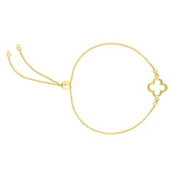 14k Gold Fancy Clover Adjustable Bolo Bracelet - Artisan Carat