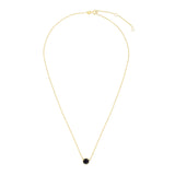 14kt Gold 17 inches Yellow Finish Extendable Colored Stone Necklace with Spring Ring Clasp with 0.9000ct 6mm Round Black Onyx - Artisan Carat