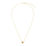 14kt Gold 17 inches Yellow Finish Extendable Colored Stone Necklace with Spring Ring Clasp with 0.9000ct 6mm Round Yellow Citrine - Artisan Carat