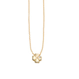 14kt Gold 18 inches Yellow Finish 7mm(CE),0.8mm(Ch) Polished 2 inches Extender 4 Leaf Clover Necklace with Lobster Clasp with 0.0050ct 1mm White Diamond - Artisan Carat