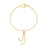 14k Gold Open Hamsa Hand Adjustable Draw-String Bracelet - Artisan Carat