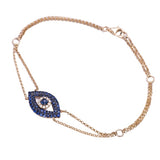 Blue Sapphire and Diamond Eye Bracelet in 18k Yellow Gold - Artisan Carat