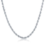 14k White Gold Rope Chain Necklace 1.5mm - Artisan Carat