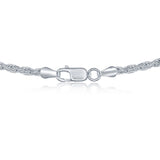14k White Gold Rope Chain Necklace 1.5mm - Artisan Carat