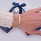 14K Gold Tri-color XOXO Heart Stampato Bracelet - Artisan Carat