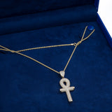 Large Ankh Cross Necklace in 14k Yellow Gold - Artisan Carat