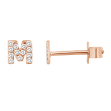 18k Gold Diamond Initial (A-Z) Stud Earrings - Artisan Carat