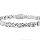 Sterling Silver Set Large Halo CZ Pendant with Necklace Matching Stud Earrings and Tennis Bracelet - Artisan Carat