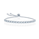 Sterling Silver 'April' "Diamond" CZ Birthstone Adjustable Bolo Bracelet - Artisan Carat
