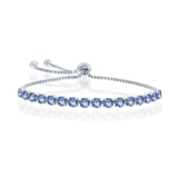 Sterling Silver 'December' Blue Topaz Birthstone Adjustable Bolo Bracelet - Artisan Carat