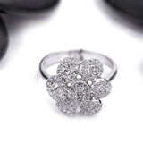 Seven Leaf Floral Diamond Ring 18k White Gold - Artisan Carat