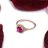 July Ruby Red CZ Gem Birthstone Ring in 14k Yellow Gold - Artisan Carat